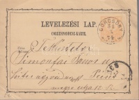 1874 2kr díjjegyes levelezőlap / PS-card 'GÖRCSÖNY/BARANYA M.' - '(P)ÉCS'
