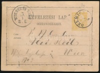 1878 2kr díjjegyes levelezőlap 'DELNIC(E)'