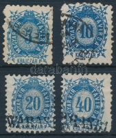 1871 Kőnyomat 5kr, 10kr, 20kr, 40kr (27.000)