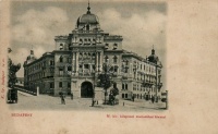 Budapest II. Oszlop (ma Keleti Károly) utca, a M. kir. Központi Statisztikai Hivatal (vágott / cut)