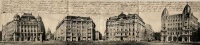Budapest V. Szabadság tér, panorámalap (ragasztónyom / gluemark)