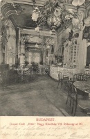 Budapest VII. Grand Café Elite Nagy Kávéház belseje, Rákóczi út 20., kiadja Kmetykó Lajos