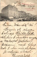 Budapest VII. Petánivts József 'Hotel Metropole' szállodája és kávéháza, villamos, kiadja Czettel és Deutch (EB)