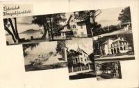Fonyódfürdő, Sirály Szálló, Bélatelep vasútállomás, strand, Badacsony