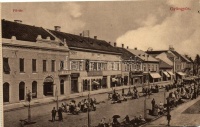 Gyöngyös, Fő tér, piac, Deutsch Salamon és fia üzlete, sörcsarnok; Bucsánszky K. kiadása