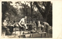 Kálóz, Cserkésztábor, ebéd idő, photo