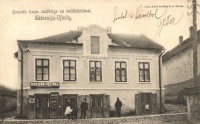 Sátoraljaújhely, Kossuth Lajos lakóhelye, emléktábla, Bor és Pálinka mérés 'A Szőlő fürthöz' Lővy Adolf kiadása
