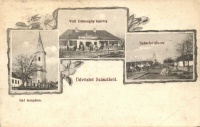 Szászfa, Református templom, volt Diószeghy kastély, főutca, floral, kiadja Szilágyi Arthur műintézete (EB)