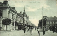 Szombathely, Széll Kálmán utca, villamos; Gabriel Á. kiadása