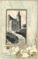 Visegrád, Salamon torony, floral Emb. litho (fa)