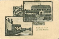 Felek, Freck; Üveggyár, munkáslakások. Glasfabrik, Magazine und Arbeiterwohnungen, Verlag von Victor Graef / glass factory, workers' apartments