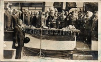 1940 Szatmárnémeti, Satu Mare; bevonulás; Horthy Miklós, Teleki Pál, Hóman Bálint, Reményi-Schneller Lajos, Teleki Mihály, vitéz Bartha Károly, Werth Henrik, vitéz Koós Miklós tábornok, vitéz Keresztes-Fischer Lajos / entry of the