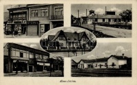 Aknaszlatina, Solotvyno; vasútállomás, Stern üzlete, Lajos-akna / railway station, shops, mine
