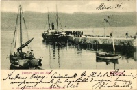 Abbazia, Dampfer 'Sava' am Molo, Verlag Alfred Dietrich / the steamer 'Sava' in the port of Abbazia