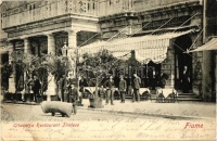 Fiume, Citaoniza Restaurant Tirolese / Tyrolean Restaurant, waiters at the front (EK)