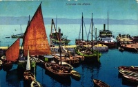 Lovran, Lovrana; Hafen / port, ships (ragasztónyom / gluemark)