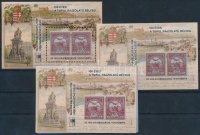 2000/7A2-4 100 éves a Turul rajzolatú bélyeg 3 klf emlékív (17.000)