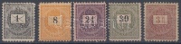 1888 Sztereotip 1kr, 8kr, 24kr, 30kr, 3Ft (*35.500)