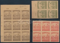 1916 Arató 3 klf próbanyomat összefüggés / 3 different proof units