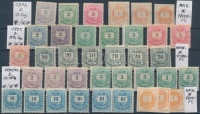 1874-1881 37 db színesszámú krajcáros bélyeg (35.200)