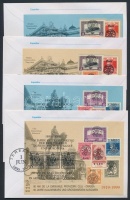 2000 Kolozsvár - Nagyvárad 2 klf emlékívpár 4 FDC-n azonos sorszámmal (20.000)