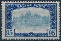 1919 Magyar Posta 95f erősen eltolódott középrésszel