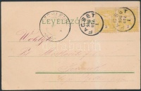 1900 Képeslap 2 x 2f bérmentesítéssel 'FACSET'