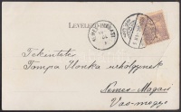 1900 Képeslap DEBRECEN pályaudvari bélyegzéssel