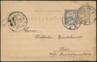 1901 Díjkiegészített 4f díjjegyes levelezőlap Bécsbe