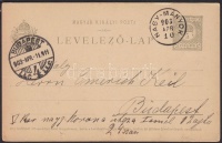 1903 Díjjegyes levelezőlap 'NAGYMÁNYOK' - Budapest