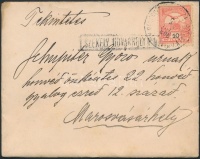 1903 Levél SZÉKELY-UDVARHELY pályaudvari, SZÉKELYUDVARHELY - SEGESVÁR vasúti és 'MAROS-VÁSÁRHELY' érkezési bélyegzéssel