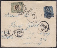 1904 Levél az USA-ból 50f portóval
