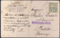 1910 Képeslap Recskről Pásztóra 'MEGVIZSGÁLANDÓ' bélyegzéssel