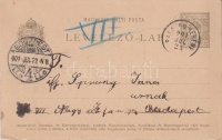 1910 Díjjegyes levelezőlap 'BALATON-BERÉNY' - Budapest