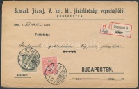 1911 Helyi ajánlott levél 16f bérmentesítéssel