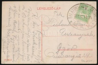 1911 Képeslap 'BALATONALMÁDI - ÖREGHEGY' MÁV bélyegzéssel