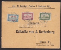 1918.jul. 8. Légi levél Bécsbe 1K50f Repülő posta bélyeggel / Mi 210 on airmail cover to Vienna. Signed: Visnyovszki