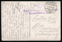 1914 Tábori posta képeslap / Field postcard  'K.u.k. Infanterie-Regiment Nr.84. / FLIEGER-ABTEILUNG'