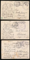 1915 10 db dalmáciai képeslap haditengerészeti postával a 'KAISER FRANZ JOSEF I.' hadihajóról Kolozsvárra / 10 Dalmatia postcards mailed from S.M.S. KAISER FRANZ JOSEF I. to Kolozsvár