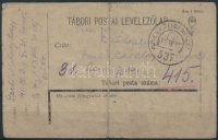 1915 Tábori posta levelezőlap / Field postcard 'FP 537 a'