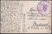 1915 Tábori posta képeslap / field postcard 'M.kir. szabadkai 6. népfölkelő parancsnokság / I. hadtápzászlóalj gazdasági hivatala' + 'FP 318'