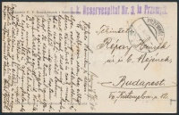 1916 Tábori posta képeslap 'K.u.k. Reservespital Nr.3. in Przemysl'