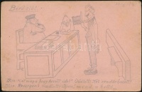1916 Kézzel rajzolt tábori posta levelezőlap 'K.u.k. Feldbahnkommando Schkodra' + 'EP SCHKODRA'