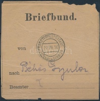 1916 Levélköteg címzés / Letter bag address 'EP POZEGA in SERBIEN b'