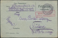 1917 Levél / cover, piros / red 'BRIEFZENSUR der k.u.k. Seeflugleitung Pola' + 'MFP POLA' - Túrkeve