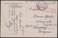 1917 Tábori posta képeslap / Field postcard 'K.u.k. Luftfahrtruppen Fliegerkompagnie Nr. 16.'