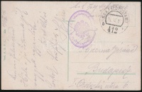1917 Tábori posta képeslap / Postcard 'K.u.k. 2. Infanterietruppendivision PLATZKOMMANDO' + 'FP 412 b'