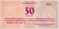 Budapest 1945. 50P elismervény 'Székesfővárosi házinyomda üzemi bizottsága' T:I-