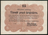 1849. 15kr 'Kossuth bankó' vágáshibás T:III