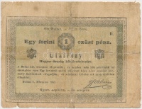 1849. 1Ft 'Almássy' vízjellel 'KKCK' T:IV ragasztott
Adamo G105